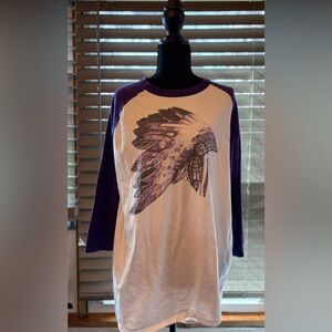 Sport-Tek Purple and White Graphic Long Sleeve Tee